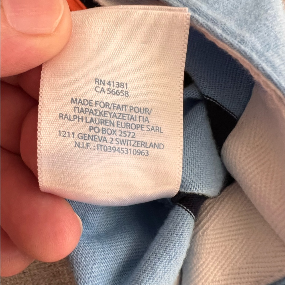 Ralph Lauren 2-pack Orange and Blue Striped Baby Rompers boys 6 and 18 months - Picture 10 of 12